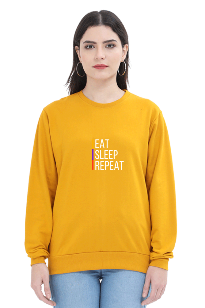 sweatshirts for women eat sleep repeat black sweatshirt women