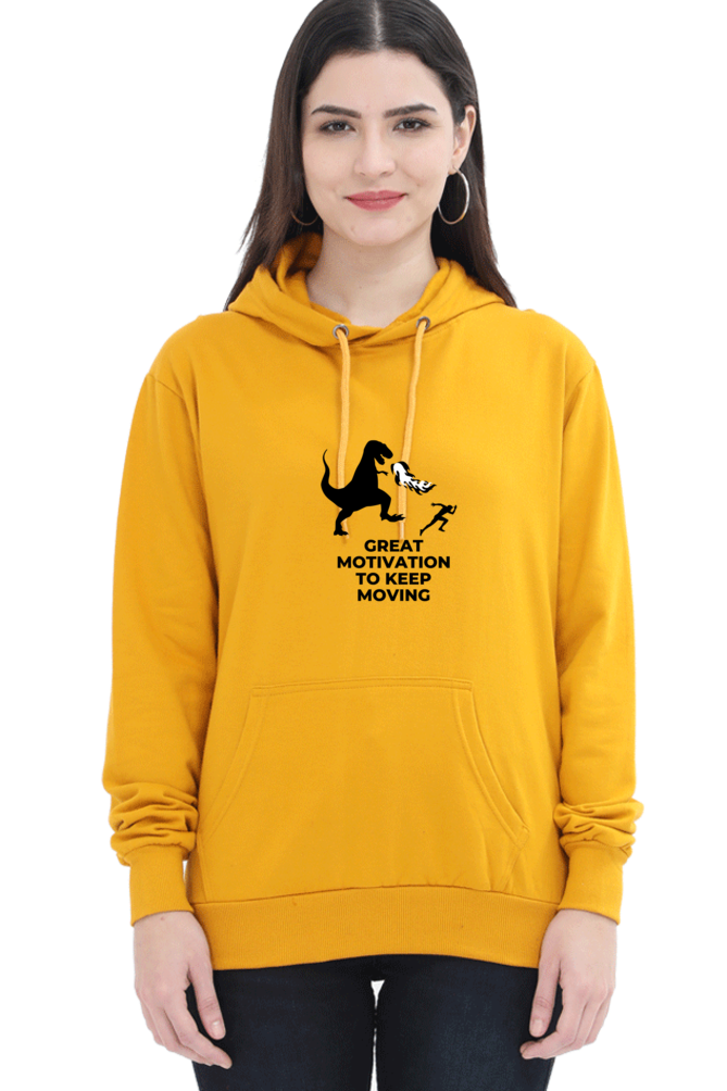 hoodies for women's great motivation to keep moving printed hoodie