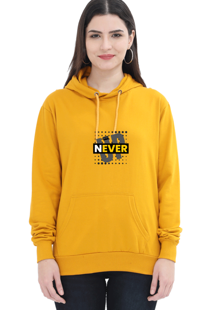 hoodies for women never give up printed hoodie