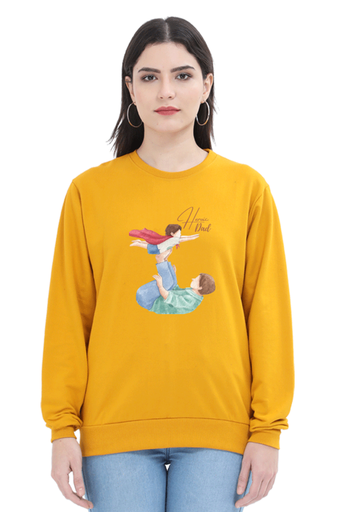 sweatshirts for women heroic dad round neck sweatshirt women's