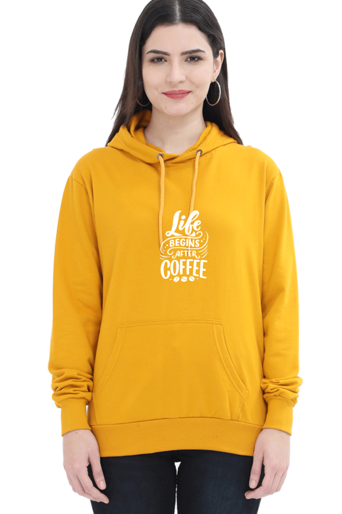 hoodies for women's life begins after coffee printed hoodie