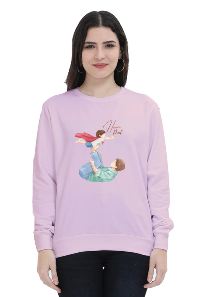 sweatshirts for women heroic dad round neck sweatshirt women's