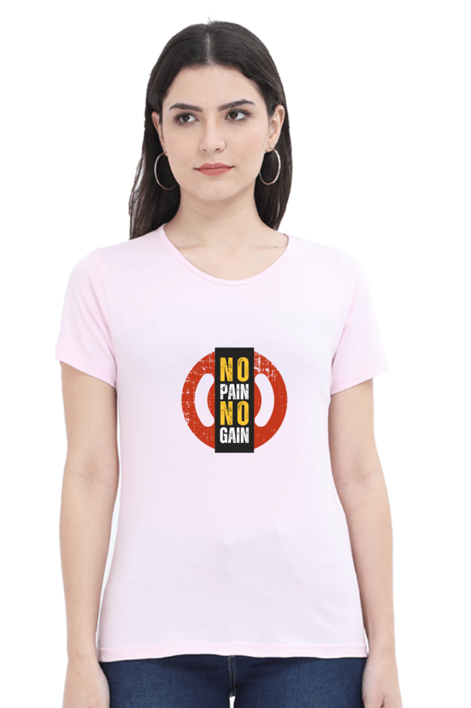 printed t shirts for women no pain no gain print to t shirt