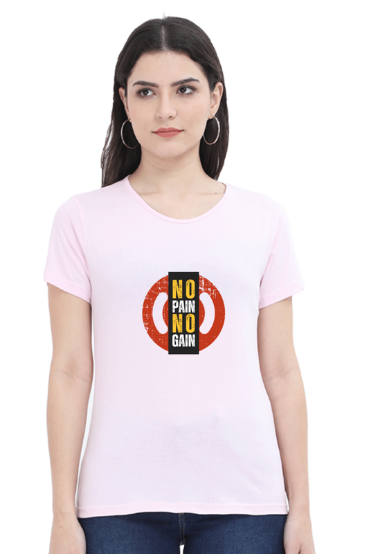 printed t shirts for women no pain no gain print to t shirt