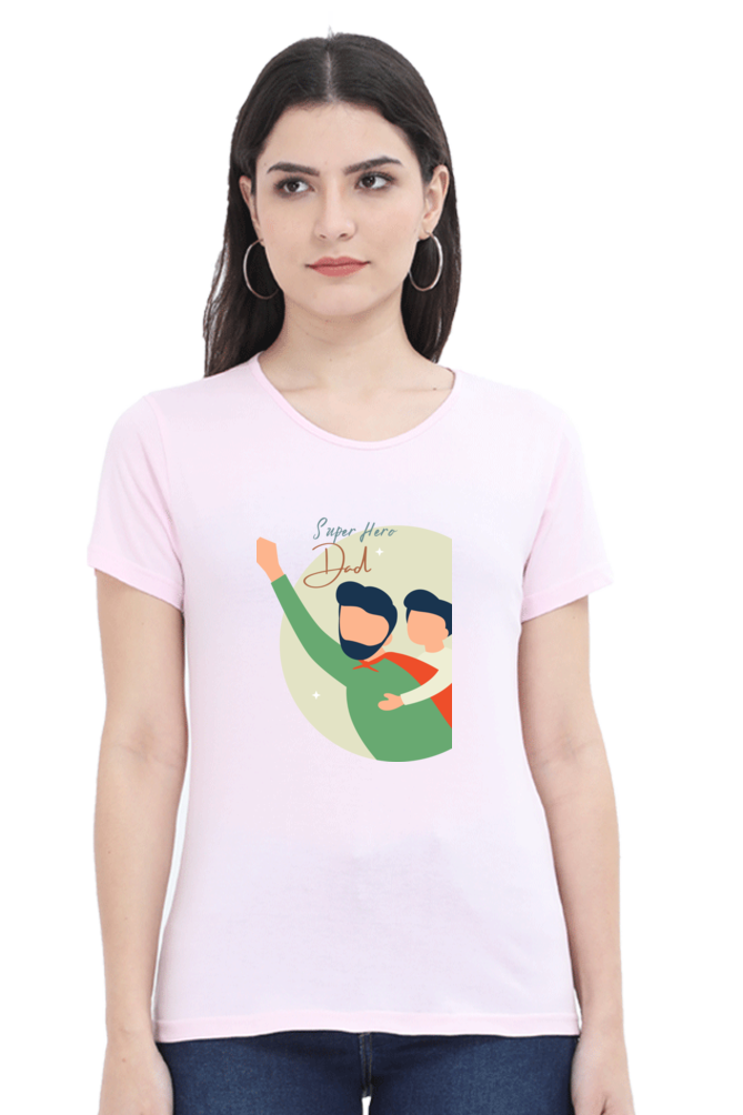 printed t shirts for women super hero dad printed t shirts ladies