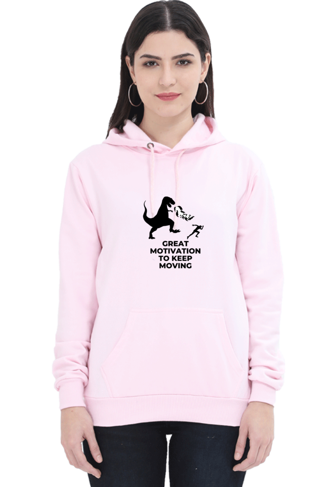 hoodies for women's great motivation to keep moving printed hoodie