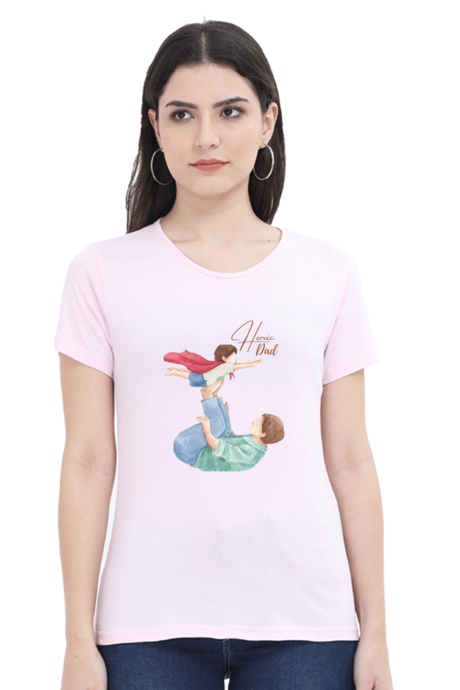 printed t shirts for women heroic dad print to t shirt