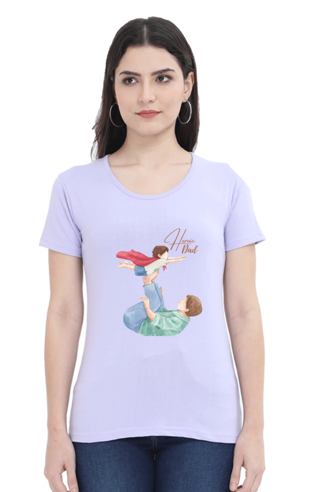 printed t shirts for women heroic dad print to t shirt