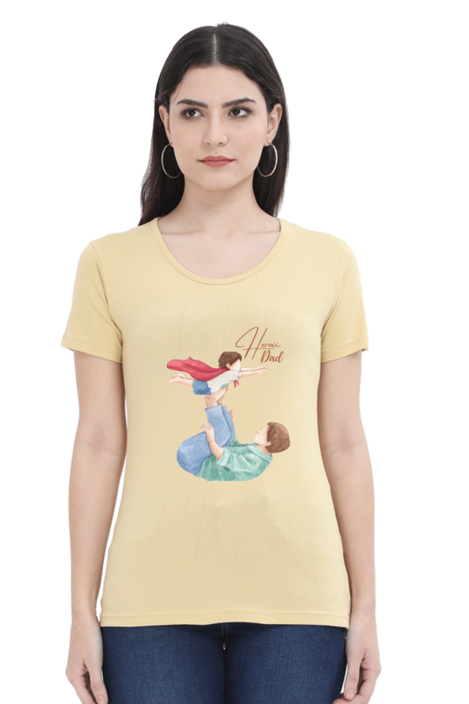 printed t shirts for women heroic dad print to t shirt