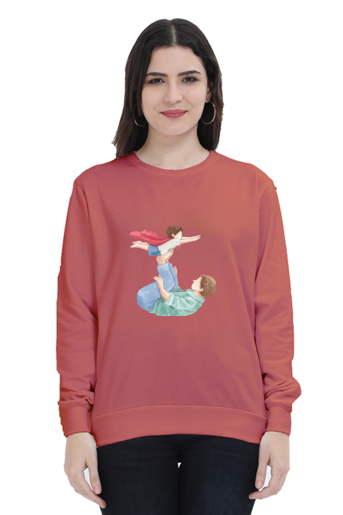 sweatshirts for women heroic dad round neck sweatshirt women's