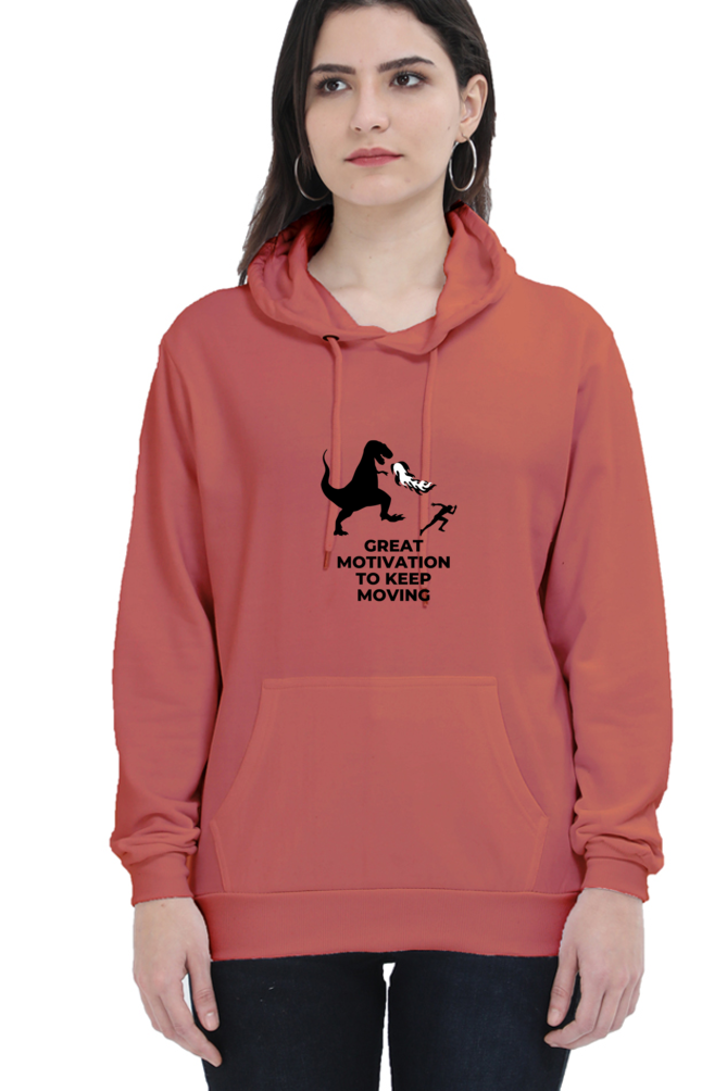 hoodies for women's great motivation to keep moving printed hoodie