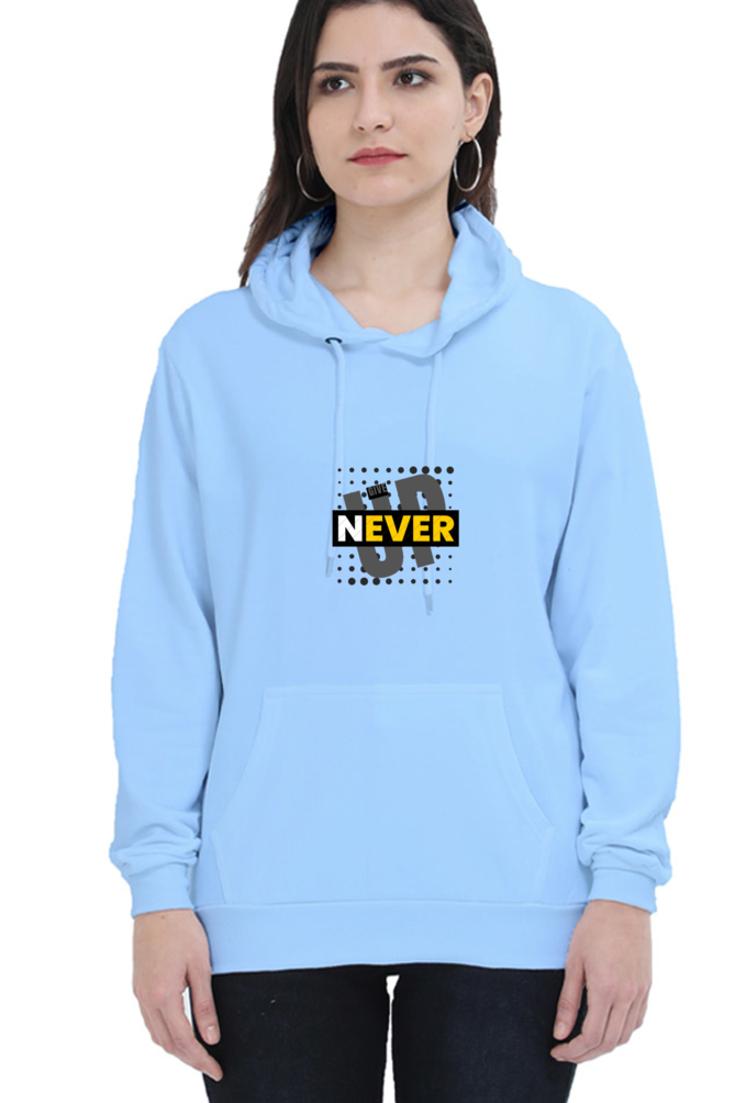 hoodies for women never give up printed hoodie