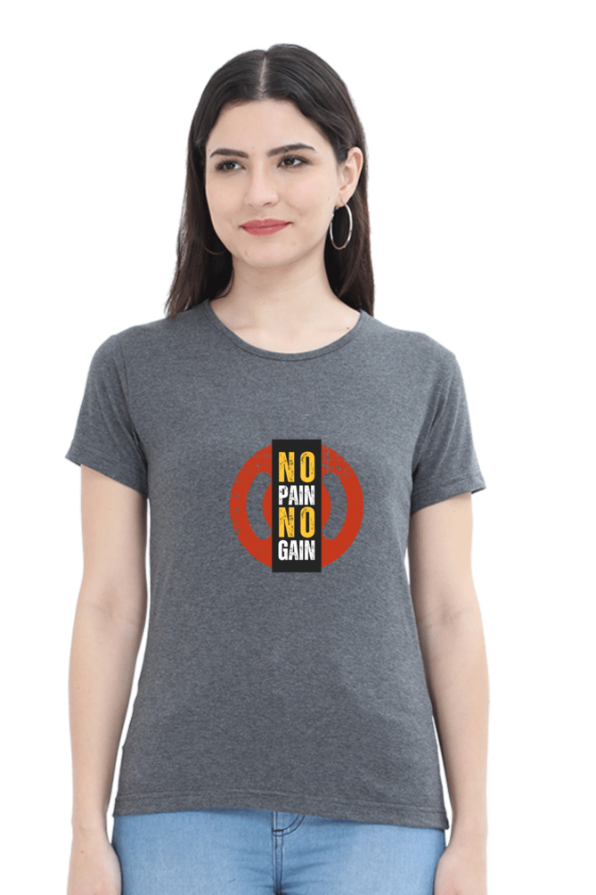 printed t shirts for women no pain no gain print to t shirt