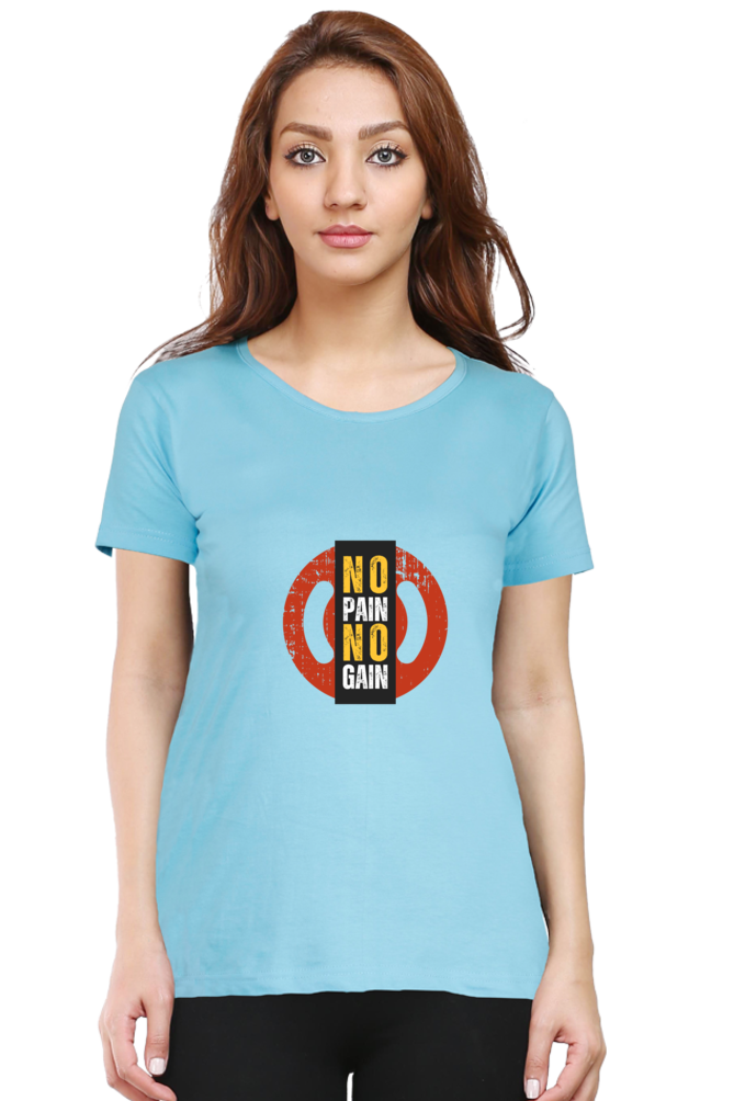 printed t shirts for women no pain no gain print to t shirt