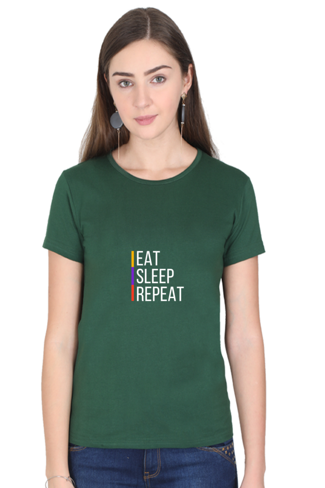 printed t shirts for women eat sleep repeat print to t shirt