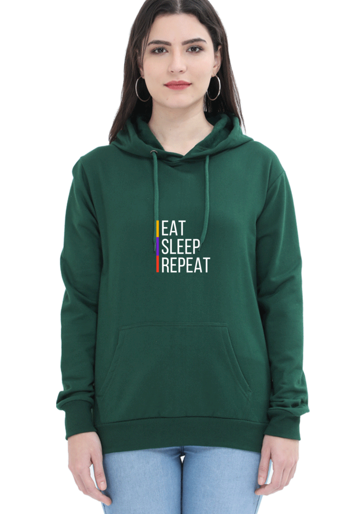 hoodies for women's eat sleep repeat printed hoodies for women