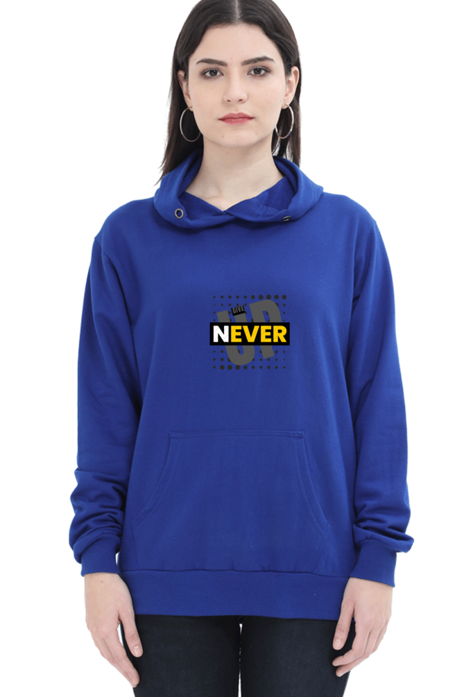 hoodies for women never give up printed hoodie