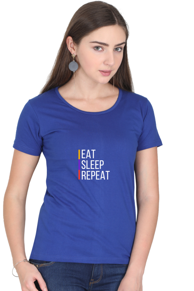 printed t shirts for women eat sleep repeat print to t shirt