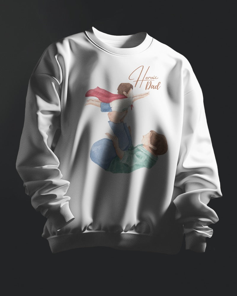 sweatshirts for women heroic dad round neck sweatshirt women's