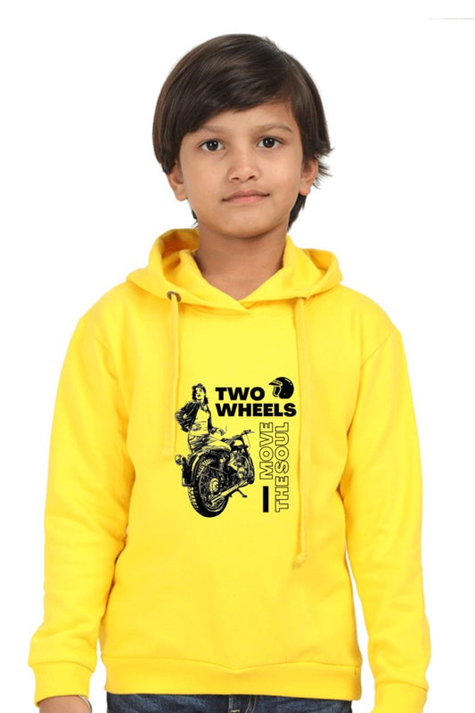 Express Your Style: two wheels move soul Printed hoodie for boys