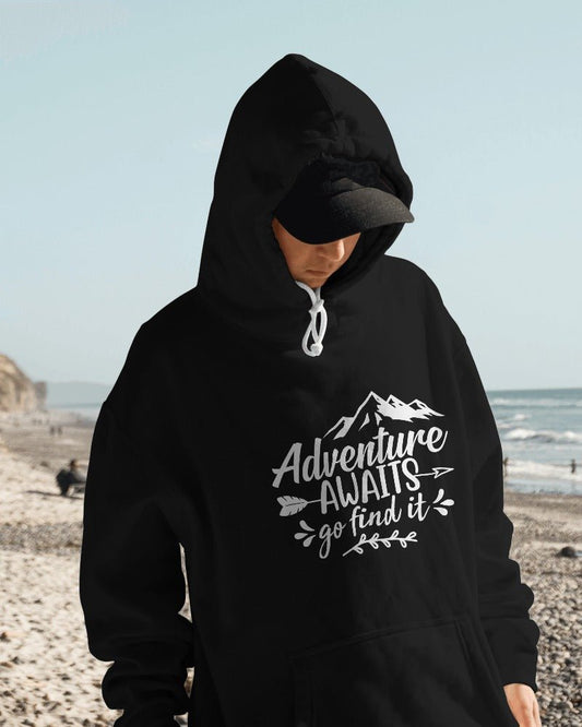 Hoodies Essential Adventure Awaits Printed Hoodies