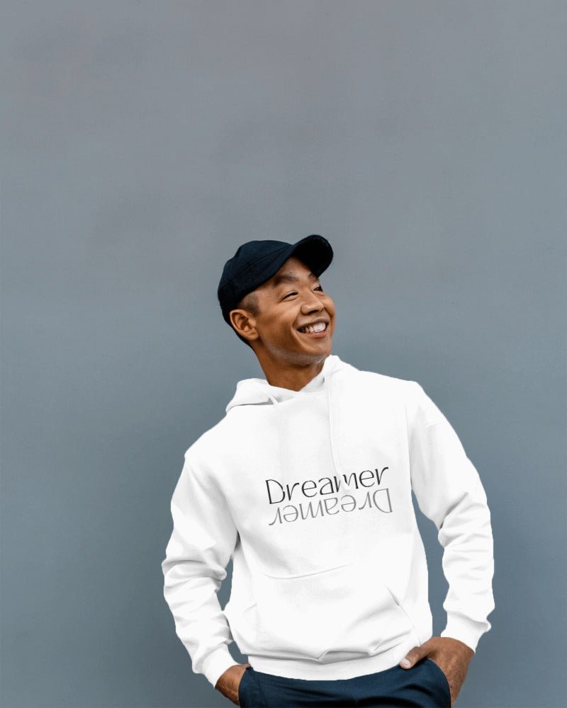 Hoodies Essential Dreamer White Printed Hoodies