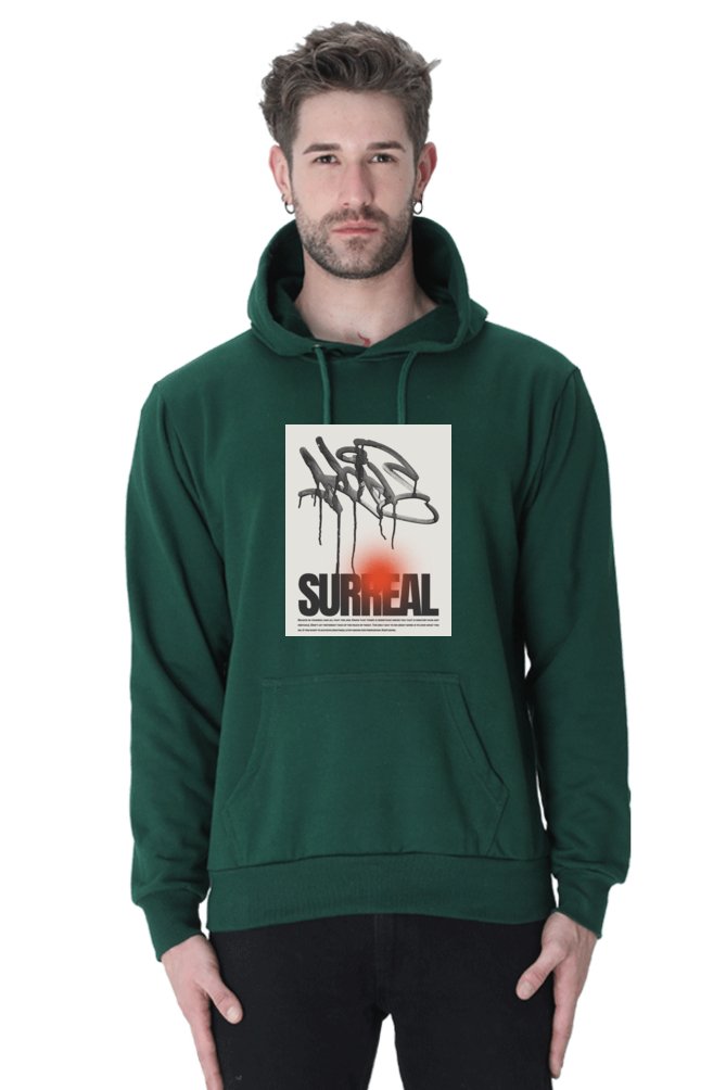 Hoodies Essential Surreal Hoodies With Print On Black