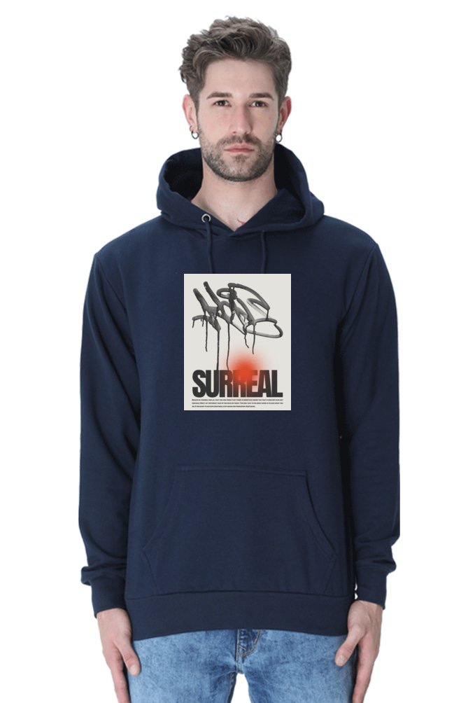 Hoodies Essential Surreal Hoodies With Print On Black