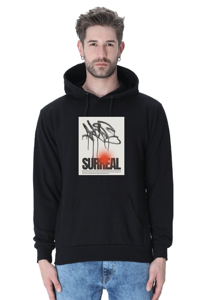 Hoodies Essential Surreal Hoodies With Print On Black