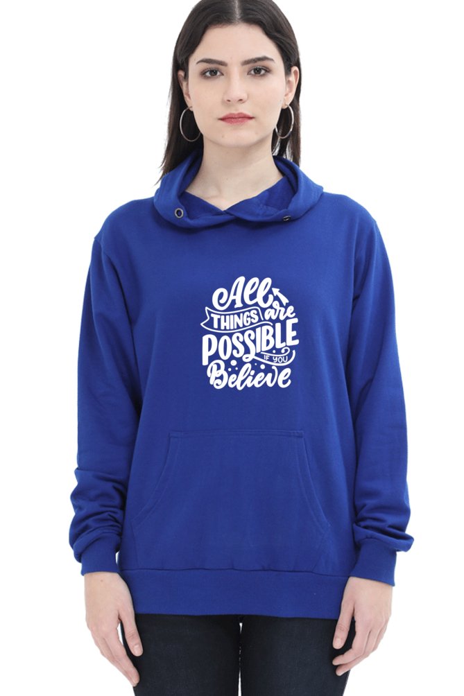 Hoodies For Women's All Things Are Possible Hoodies For Women Pink