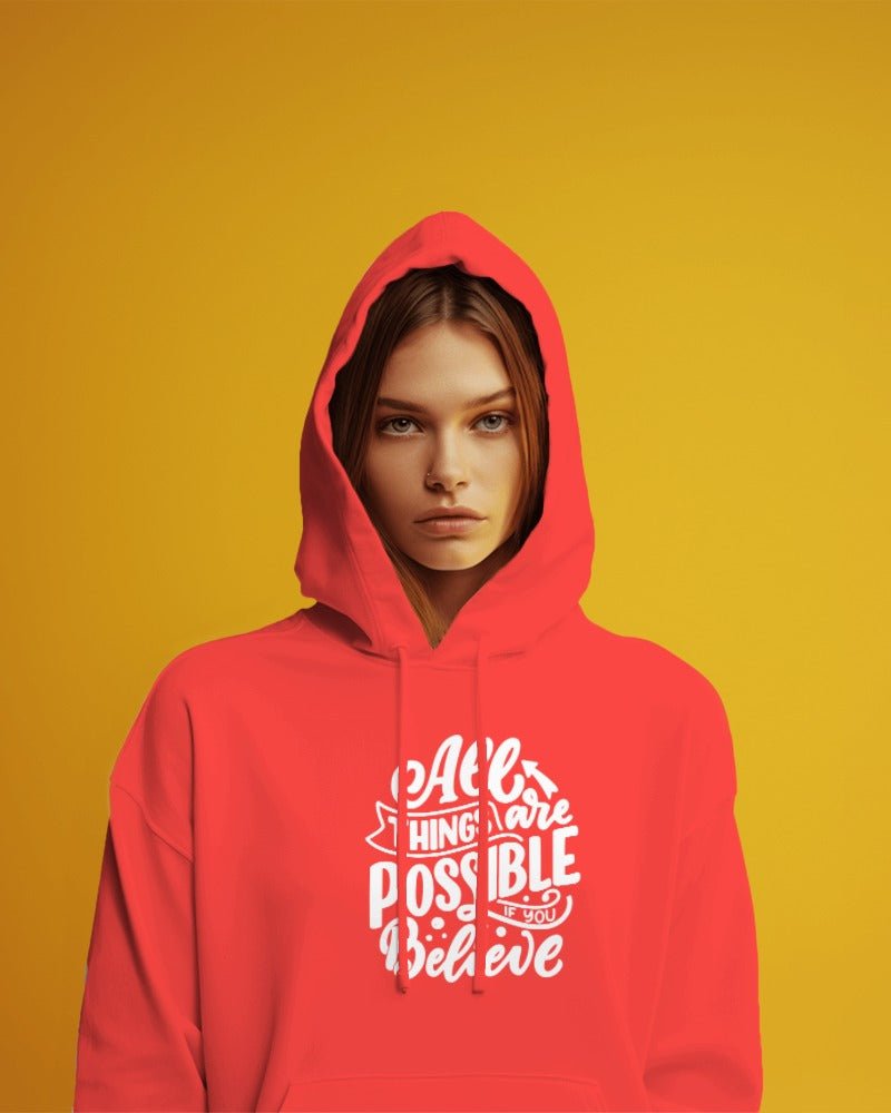 Hoodies For Women's All Things Are Possible Hoodies For Women Pink