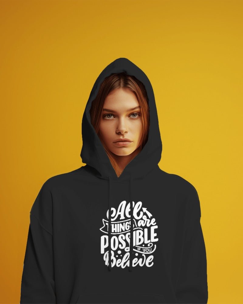 Hoodies For Women's All Things Are Possible Hoodies For Women Pink