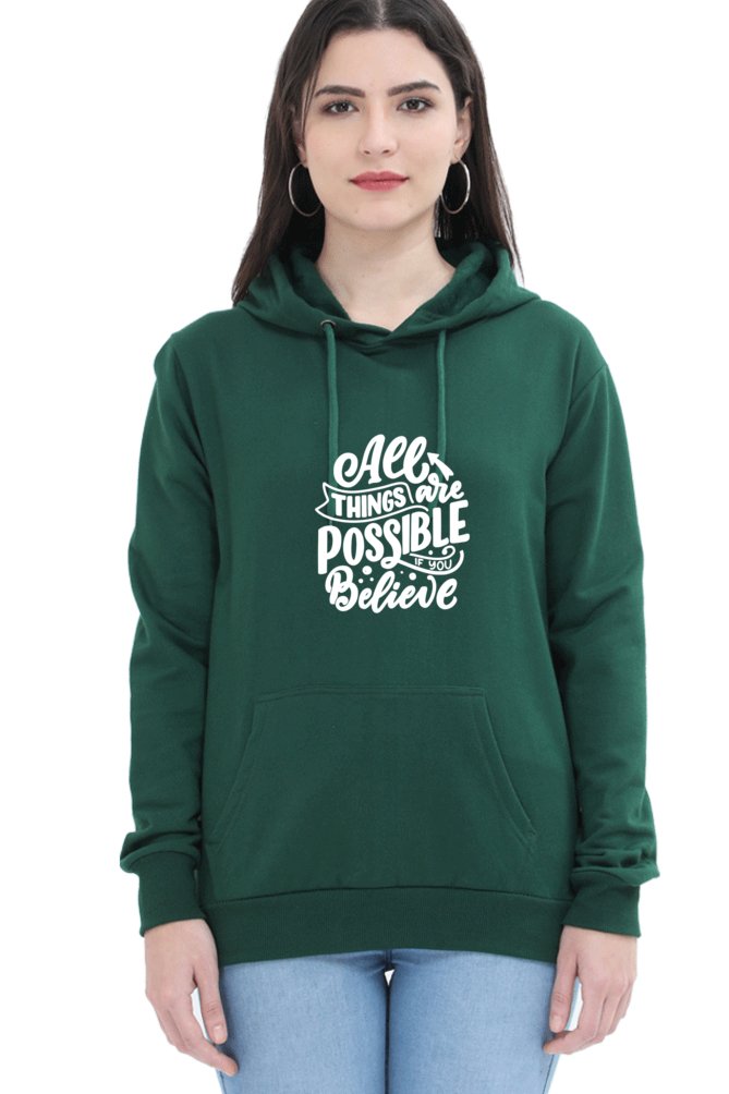 Hoodies For Women's All Things Are Possible Hoodies For Women Pink