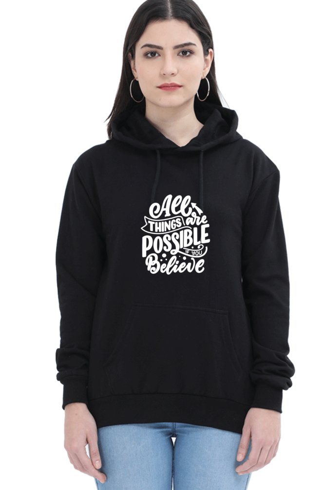 Hoodies For Women's All Things Are Possible Hoodies For Women Pink