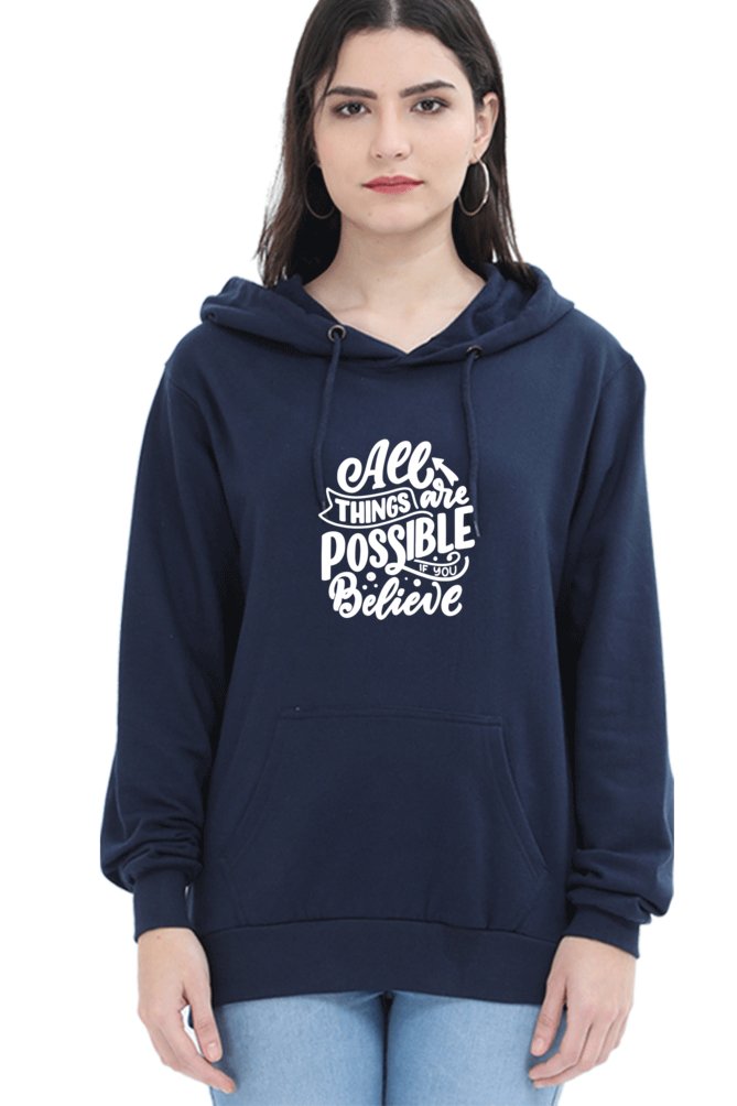 Hoodies For Women's All Things Are Possible Hoodies For Women Pink