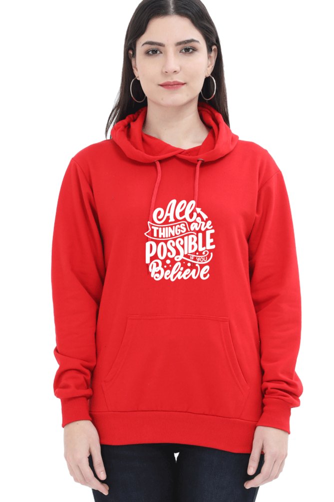 Hoodies For Women's All Things Are Possible Hoodies For Women Pink