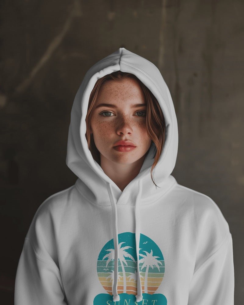 Hoodies For Women's Blue Sunset Printed Hoodie