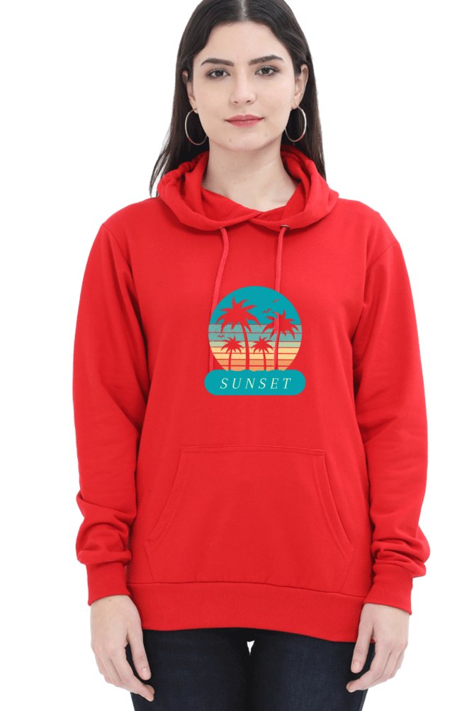 Hoodies For Women's Blue Sunset Printed Hoodie