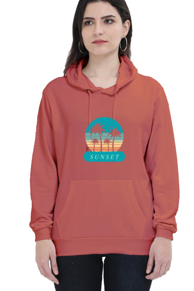 Hoodies For Women's Blue Sunset Printed Hoodie