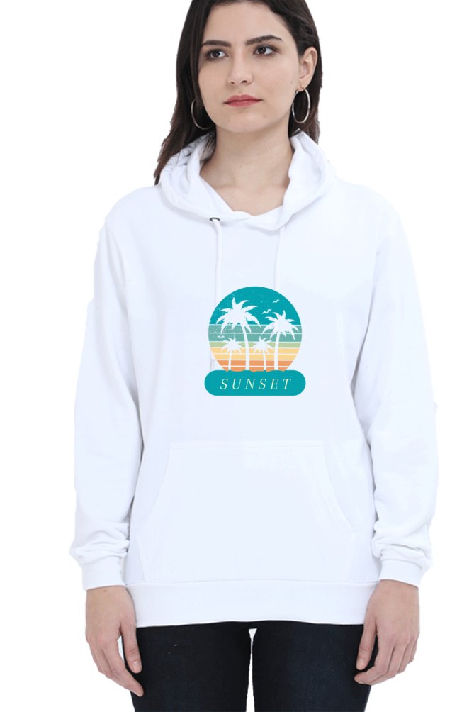 Hoodies For Women's Blue Sunset Printed Hoodie