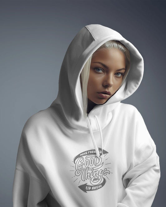 Hoodies For Women's Good Things Ahead Hoodies For Women White