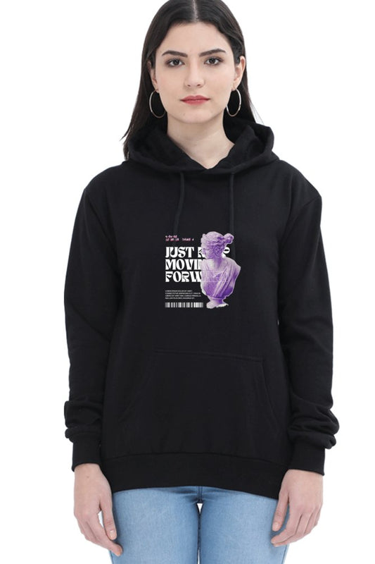 Hoodies For Women's Just Keep Moving Printed Hoodies For Women