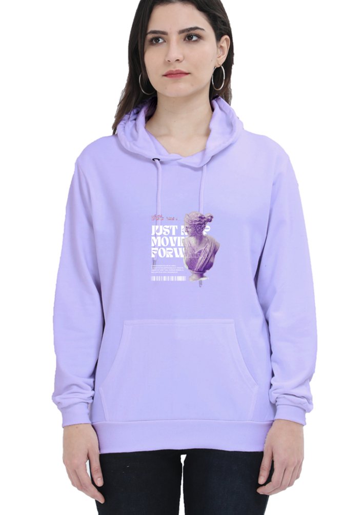 Hoodies For Women's Just Keep Moving Printed Hoodies For Women