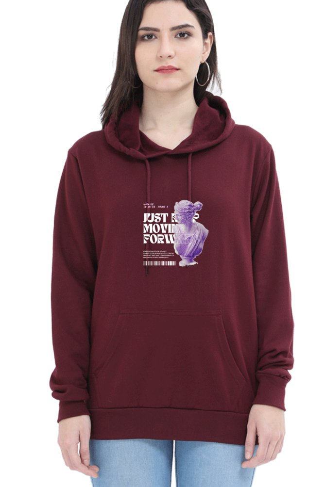 Hoodies For Women's Just Keep Moving Printed Hoodies For Women