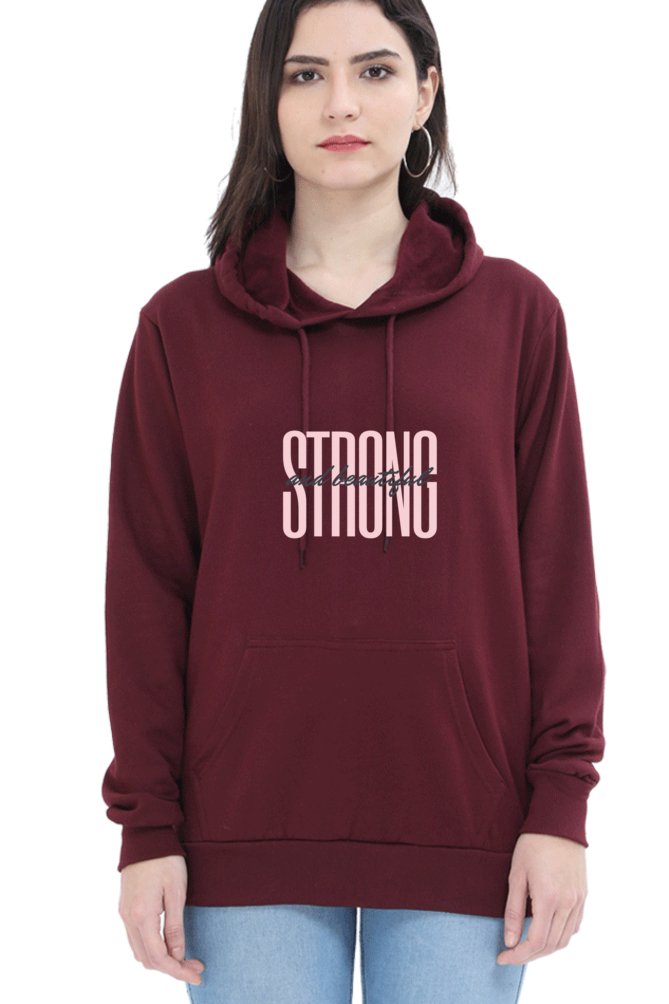 Hoodies For Women's Strong & Beautiful Printed Hoodie