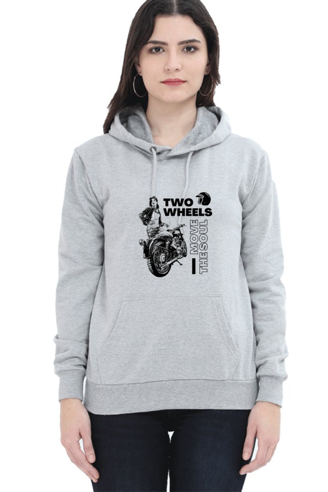 Hoodies For Women's Two Wheels Move Soul Hoodies For Women White