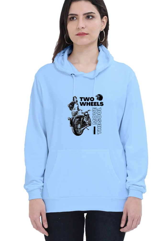 Hoodies For Women's Two Wheels Move Soul Hoodies For Women White