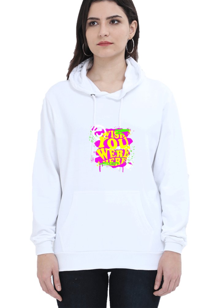 Hoodies For Women's Wish You were Here Printed Hoodie