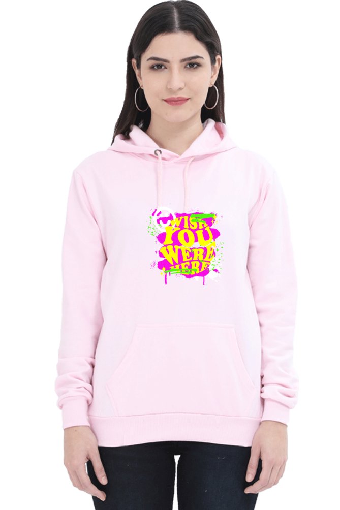 Hoodies For Women's Wish You were Here Printed Hoodie