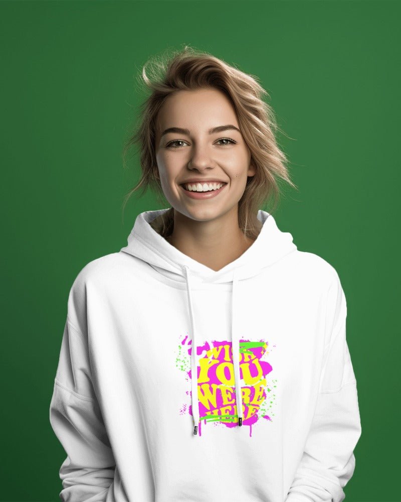 Hoodies For Women's Wish You were Here Printed Hoodie